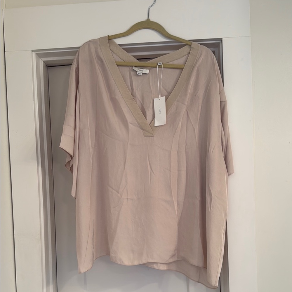 Vince Tan Short Sleeve Boxy Blouse